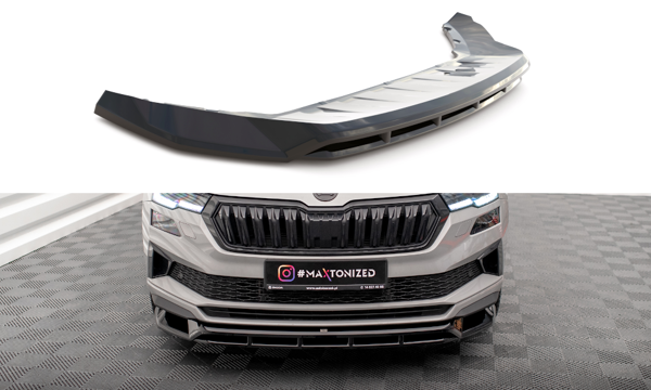 Maxton Front Splitter Skoda Karoq Sportline Mk1 Facelift - Gloss Black