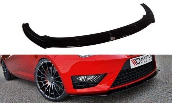 Maxton Front Splitter Seat Ibiza Iv Cupra (6J) Facelift - Gloss Black