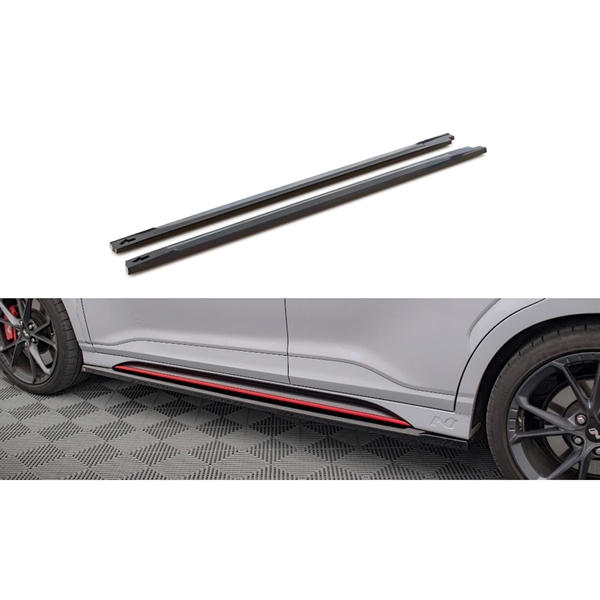 Maxton Side Skirts Diffusers V.1 Hyundai Kona N Mk1 - Gloss Black