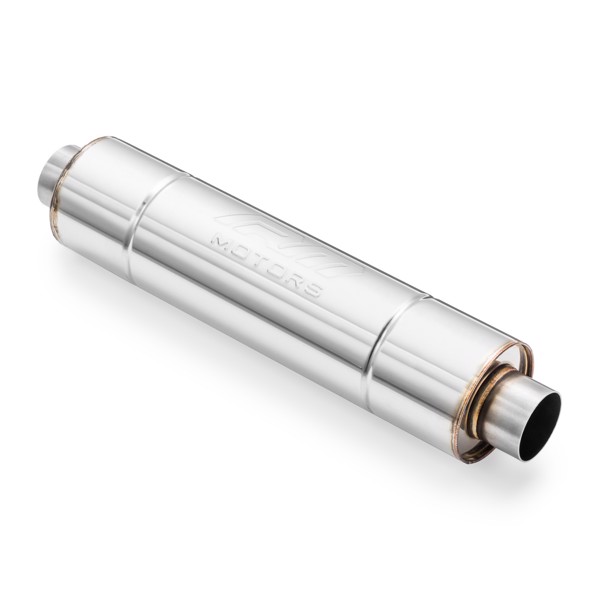 RM Motors Sports straight through silencer RM02 with Embossing Can length - 350 mm, Inlet diameter - 57 mm, Can diameter - 160 mm